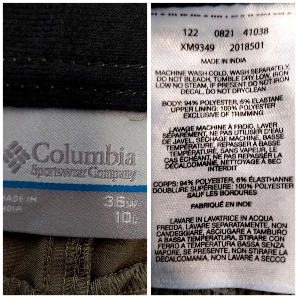 Columbia Eaglecrest 10" Cargo Shorts 36 Tusk Omni-Shade Omni-Wick UPF 50 - Picture 8 of 8